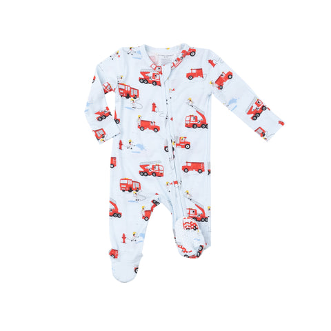 Angel Dear 2 Way Zipper Footie - Firetruck Dalmatians - Let Them Be Little, A Baby & Children's Clothing Boutique