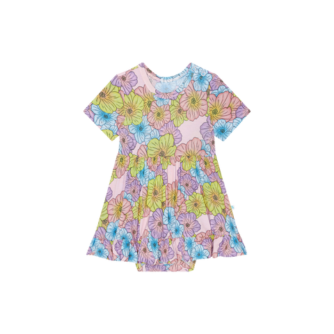 Posh Peanut Short Sleeve Ruffled Bodysuit Dress - Kourtney - Let Them Be Little, A Baby & Children's Clothing Boutique