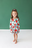 Posh Peanut Long Sleeve Ruffled Twirl Dress - Winter Lily - Let Them Be Little, A Baby & Children's Clothing Boutique