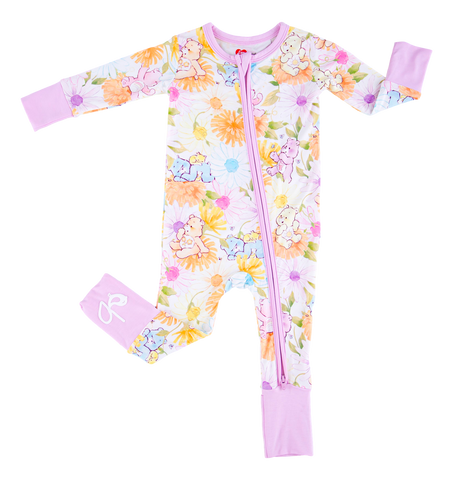 Birdie Bean Zip Romper w/ Convertible Foot - Care Bears Baby™  Spring Flowers - Let Them Be Little, A Baby & Children's Clothing Boutique