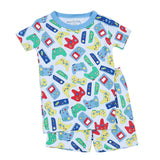 Magnolia Baby Short Sleeve w/ Shorts PJ Set - Gamer Blue - Let Them Be Little, A Baby & Children's Clothing Boutique