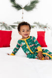 Kiki + Lulu Zip Romper w/ Convertible Foot - Rail-y Excited for Christmas - Let Them Be Little, A Baby & Children's Clothing Boutique
