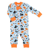 Magnolia Baby Bamboo Blend Zipped PJ Romper - Boo to You! Blue - Let Them Be Little, A Baby & Children's Clothing Boutique