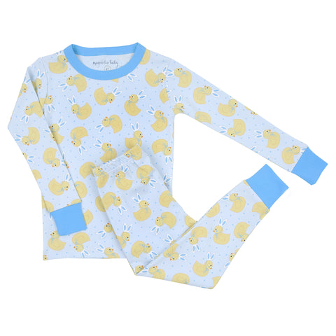 Magnolia Baby Long Sleeve PJ Set - Bunny Ears Blue - Let Them Be Little, A Baby & Children's Clothing Boutique