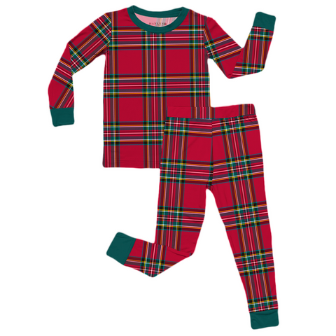 Hanlyn Collective Long Sleeve Loungie - Holiday Plaid - Let Them Be Little, A Baby & Children's Clothing Boutique