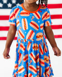 Kiki + Lulu Short Sleeve Toddler Dress - Hot Dog - Let Them Be Little, A Baby & Children's Clothing Boutique