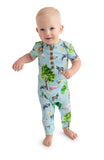 Posh Peanut Short Sleeve Henley Romper - Brayden - Let Them Be Little, A Baby & Children's Clothing Boutique