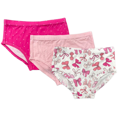 Macaron + Me 3 Pack Panty - Pink Bows
