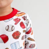 Magnolia Baby Bamboo Blend Long Sleeve PJ Set - Baseball Fever Red - Let Them Be Little, A Baby & Children's Clothing Boutique