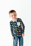 Kiki + Lulu Long Sleeve Pocket Tee - Party Animals - Let Them Be Little, A Baby & Children's Clothing Boutique