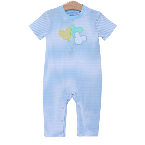 Trotter Street Kids Short Sleeve Romper - Mouse Balloon Applique - Let Them Be Little, A Baby & Children's Clothing Boutique