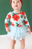 Posh Peanut Long Sleeve Tulle Skirt Bodysuit - Winter Lily - Let Them Be Little, A Baby & Children's Clothing Boutique