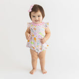 Magnolia Baby Flutter Sleeve Bubble - Cake, Presents, Party! Pink - Let Them Be Little, A Baby & Children's Clothing Boutique