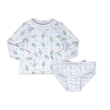 Lullaby Set Sun and Sand Rash Guard Set - Wilmington Wildflower Windowpane PRESALE - Let Them Be Little, A Baby & Children's Clothing Boutique