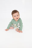 Angel Dear Long Sleeve Romper with Contrast Sleeves - Farm Machines - Let Them Be Little, A Baby & Children's Clothing Boutique