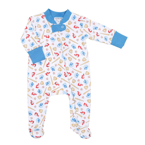 Magnolia Baby Printed Zipper Footie - Field of Dreams - Let Them Be Little, A Baby & Children's Clothing Boutique