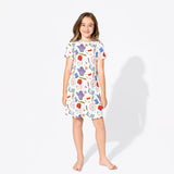 Bellabu Bear Girls Short Sleeve Dress - IF Movie Color - Let Them Be Little, A Baby & Children's Clothing Boutique