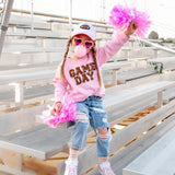 Sweet Wink Long Sleeve Patch Sweatshirt - Game Day (Pink) - Let Them Be Little, A Baby & Children's Clothing Boutique