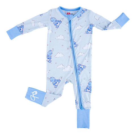 Birdie Bean Zip Romper w/ Convertible Foot - Care Bears Baby™ Grumpy Bear - Let Them Be Little, A Baby & Children's Clothing Boutique