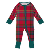 Hanlyn Collective Zip Rompsie w/ Convertible Foot - Holiday Plaid - Let Them Be Little, A Baby & Children's Clothing Boutique