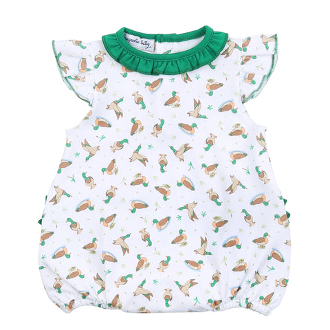 Magnolia Baby Flutter Sleeve Ruffle Bubble - Majestic Mallard - Let Them Be Little, A Baby & Children's Clothing Boutique
