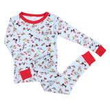 Magnolia Baby Long Sleeve Bamboo Blend PJ Set - Yappy Christmas - Let Them Be Little, A Baby & Children's Clothing Boutique
