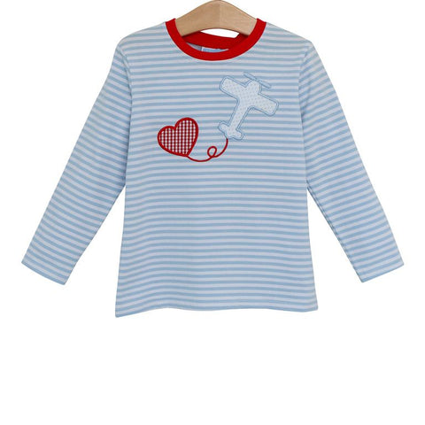 Trotter Street Kids Long Sleeve Applique Tee - Airplane - Let Them Be Little, A Baby & Children's Clothing Boutique