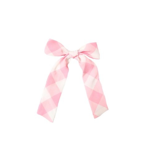 Be Girl Clothing Long Tail Bow - Pink Plaid - Let Them Be Little, A Baby & Children's Clothing Boutique