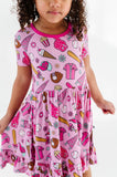 Kiki + Lulu Short Sleeve Toddler Dress - Baseball (Pink) - Let Them Be Little, A Baby & Children's Clothing Boutique