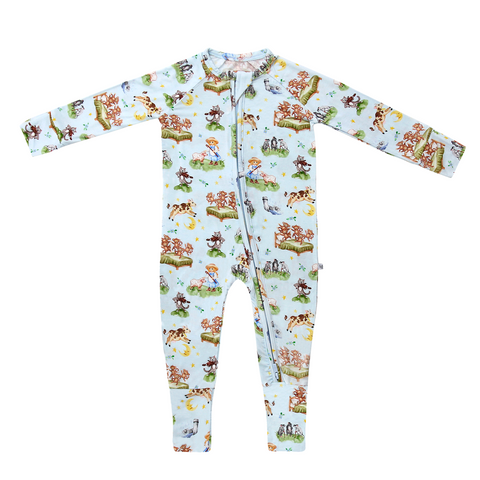 Hanlyn Collective Zip Rompsie w/ Convertible Foot - Story Time - Let Them Be Little, A Baby & Children's Clothing Boutique
