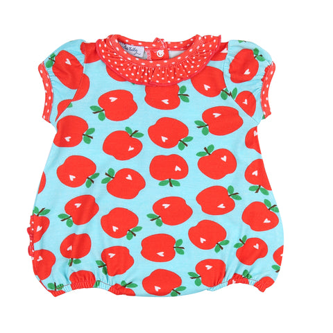 Magnolia Baby Short Sleeve Ruffle Bubble - Apples Galore - Let Them Be Little, A Baby & Children's Clothing Boutique