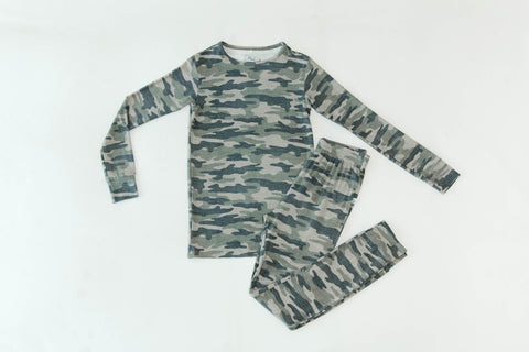 Ollee and Belle Two-Piece Long Sleeve PJ Set - Hunter - Let Them Be Little, A Baby & Children's Clothing Boutique