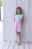 Trotter Street Kids Flutter Sleeve Applique Dress - Ballet Slipper - Let Them Be Little, A Baby & Children's Clothing Boutique