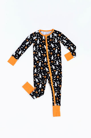 Kiki + Lulu Zip Romper w/ Convertible Foot - Mummy I'm Afraid of the Dark (Glow in the Dark) - Let Them Be Little, A Baby & Children's Clothing Boutique