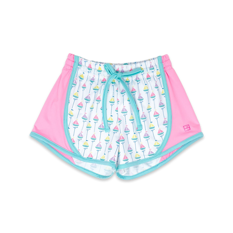 Set Athleisure Elise Shorts - Seaside Sails / Flamingo Pink / Totally Turquoise - Let Them Be Little, A Baby & Children's Clothing Boutique