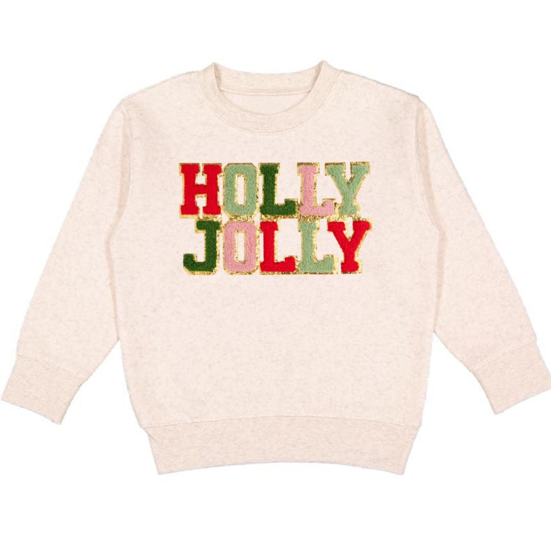 Sweet Wink Long Sleeve Patch Sweatshirt - Holly Jolly