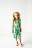 Macaron + Me Short Sleeve Swing Dress - Farm - Let Them Be Little, A Baby & Children's Clothing Boutique