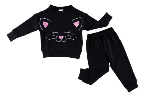 Birdie Bean Crewneck Set - Black Cat - Let Them Be Little, A Baby & Children's Clothing Boutique