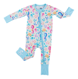 Birdie Bean Zip Romper w/ Convertible Foot - Coral - Let Them Be Little, A Baby & Children's Clothing Boutique