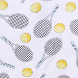Magnolia Baby Bamboo Printed Zipper Footie - Tennis Anyone? Blue - Let Them Be Little, A Baby & Children's Clothing Boutique