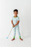 KiKi + Lulu Short Sleeve 2 Piece Set - Who’s Your Caddy (Blue Stripe) - Let Them Be Little, A Baby & Children's Clothing Boutique