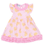 Magnolia Baby Printed Flutter Sleeve Dress - Bunny Ears Pink - Let Them Be Little, A Baby & Children's Clothing Boutique
