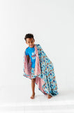 Kiki + Lulu Double Layered Blanket - Baseball (Blue) - Let Them Be Little, A Baby & Children's Clothing Boutique