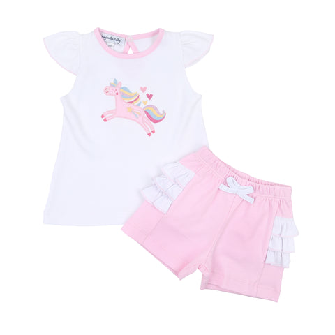 Magnolia Baby Applique Ruffle Flutters Shorts Set - Believe in Magic - Let Them Be Little, A Baby & Children's Clothing Boutique