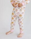 Lucky Panda Kids Long Sleeve Two Piece Set - Pink Smiley - Let Them Be Little, A Baby & Children's Clothing Boutique