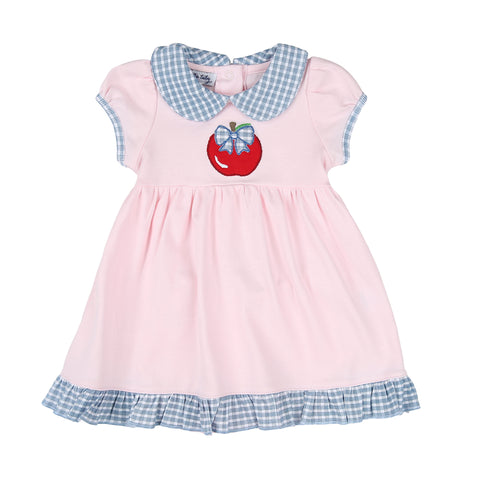 Magnolia Baby Applique with Collar Short Sleeve Toddler Dress - Red Delicious - Let Them Be Little, A Baby & Children's Clothing Boutique