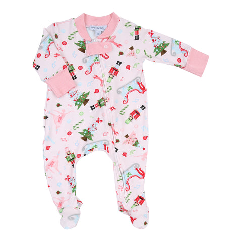 Magnolia Baby Printed Zipper Footie - Nutcracker Joy - Let Them Be Little, A Baby & Children's Clothing Boutique