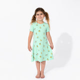 Bellabu Bear Girls Short Sleeve Dress - Rubber Ducky - Let Them Be Little, A Baby & Children's Clothing Boutique