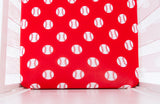 Birdie Bean Crib Sheet - Baseball Red - Let Them Be Little, A Baby & Children's Clothing Boutique