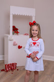 Trotter Street Kids Long Sleeve Pocket Applique Dress - Heart Lollipop - Let Them Be Little, A Baby & Children's Clothing Boutique